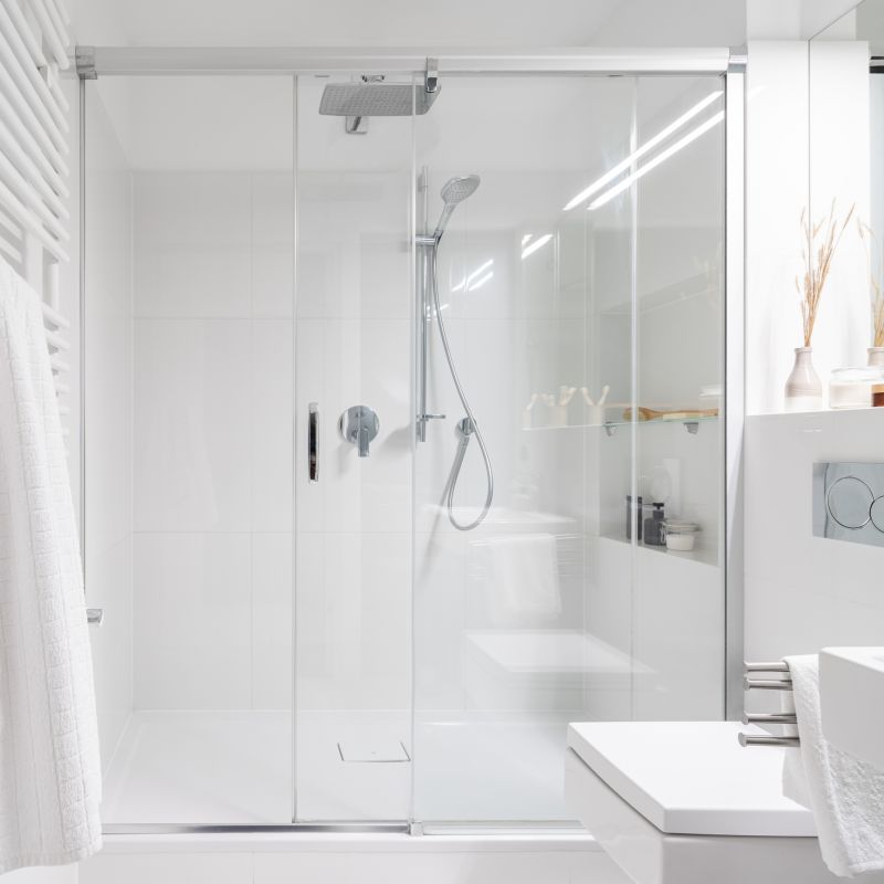 Open-Concept Shower with Rain Shower Head